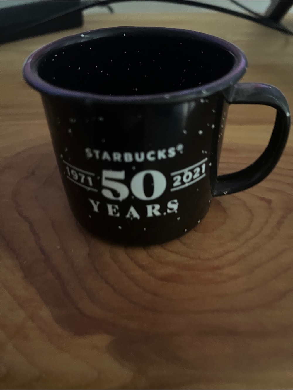 Starbucks Black with White Speckle Anniversary Mug